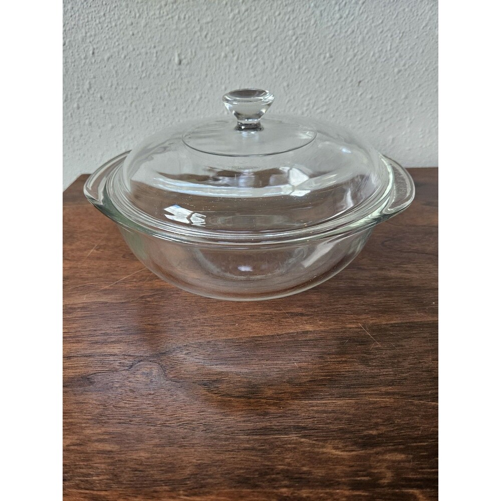 Pyrex 023 Clear Glass Covered Casserole Dish With Lid 3 Qt Vintage Corning USA